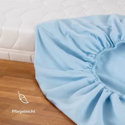Produktbild von Blumtal Spannbettlaken 90x200cm – Mikrofaser Spannbetttuch – Bettbezug 90x200cm / Leintuch 90x200cm – Fitted Sheets – Hellblau