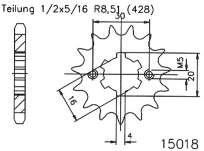 Produktbild von Esjot Kettenrad 428 14z Standard