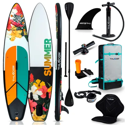 Produktbild von THUNDER® | NOX 320 | Aufblasbares SUP-Board | 320 cm | Inkl. Kajaksitz | Komplettset mit Rucksack & Zubehör | 15 PSI | Max. Traglast 150 kg