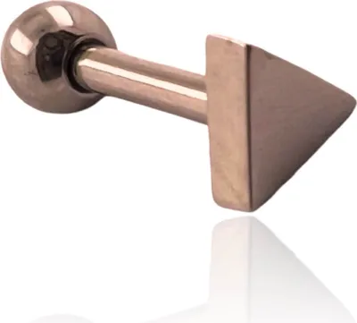 Produktbild von Helix Ohrpiercing 316L Chirurgenstahl mit Dreieck in verschiedenen Farben Farbe - Roségoldfarben