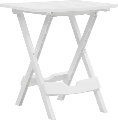 Immagine prodotto di The Living Store Tavolo da giardino pieghevole 45,5 x 38,5 x 50 cm Bianco
