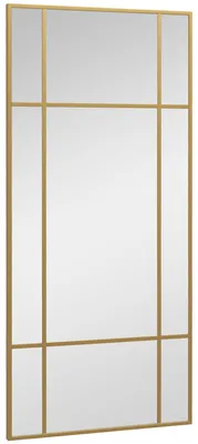 Obrázok produktu pre Elegantné, zlaté nástenné zrkadlo s viacvrstvovým sklom | Farba: zlatá | Rozmery: 110 x 2 x 50 cm