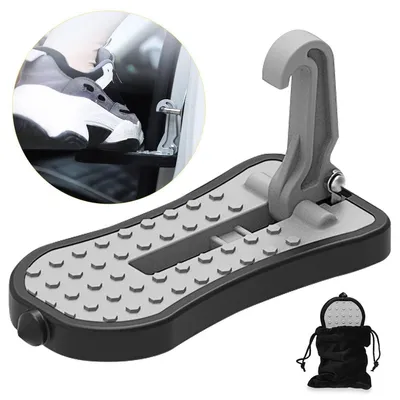 Productafbeelding van Autodeurpedaal, U-vormig, met veiligheidshammer, 16 cm, zilver