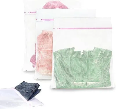 Zdjęcie produktu dla Zestaw woreczków do prania z zamkiem błyskawicznym, do ochrony delikatnej odzieży, swetrów i innych rzeczy (40 x 50 cm)
