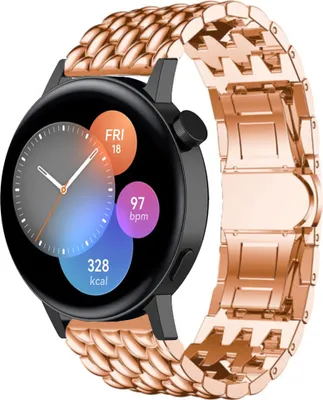 Produktbild von Strap-it Huawei Watch GT 3 42mm Drachenarmband aus Stahl (RoséGold)