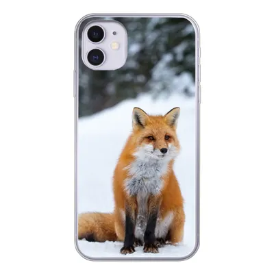Produktbild von MuchoWow® Handyhülle Schutzhülle Hülle für iPhone 11 Fuchs - Schnee - Wald Silikon Softcase Handy Hülle - Handytasche