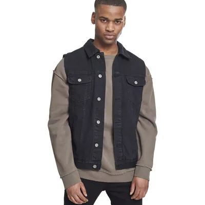 Produktbild von Urban Classics Denim Vest, Größe: Xxl; Farbe: Black/Raw