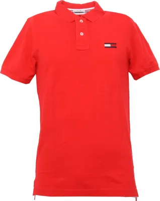 Produktbild von B3323 HILFIGER DENIM Kurzarm-T-Shirt rot Herren-Poloshirt