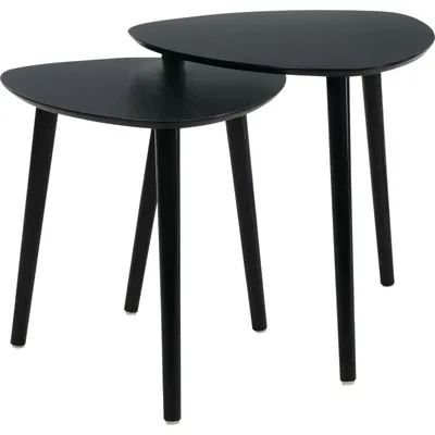 Produktbild von H&S Decoration | Beistelltisch Set - 2er Set - Schwarz - Minimalistisches Design -Holz - Elegante Kanten