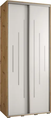 Produktbild von MEBLE KRYSPOL Davos 12 Schrank, zwei Türen - 235,2x120x45 cm - Artisan Weiß Silber
