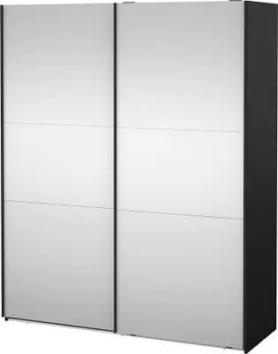 Produktbild von Como Schiebetürenschrank 2 Türen mit Spiegel 180x220cm matt schwarz.