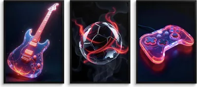 Produktbild von Poster für die Wand im Jugendzimmer Pad Fußball Gitarre 3x30x40