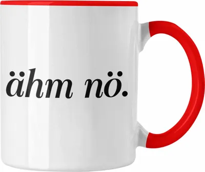 Produktbild von Trendation - Ähm No Tasse Geschenk Grafik Kollegin Geschenkidee Spruch Lustig (Rot)