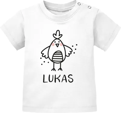 Produktbild von Baby T-Shirt mit Namen personalisiert Vogel lustige Tiere Strichzeichung kurzarm Baumwolle SpecialMe® Vogel weiß 68/74 (4-9 Monate)