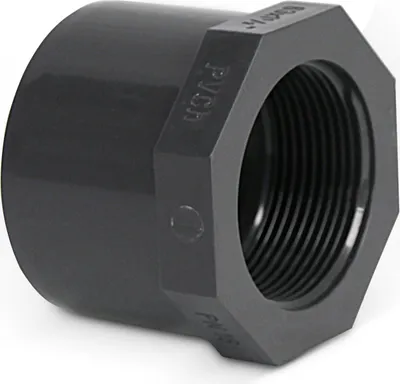 Produktbild von PVC Reduzierung kurz | Ø 63 mm | Klebestutzen X 11/2" IG | PN16 | grau