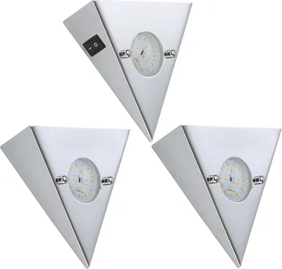 Produktbild von Briloner Hochwertiges 3er Set LED Unterbauleuchten – perfekte Beleuchtung für Küche, Schrank & Arbeitsplatte Chrom