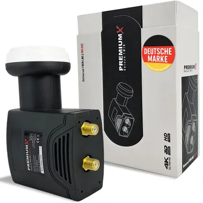 Produktbild von PremiumX Deluxe Twin LNB Signalumsetzer digital SAT-Empfang HD UHD 4K