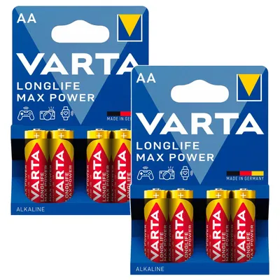 Image de 8 piles R-06 (R06 AA 1,5 V alcalines R-06 Longlife Max Power de Varta)