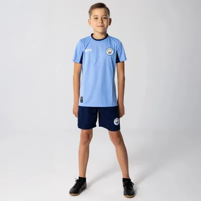 Image de Tenue à domicile Manchester City pour enfants - Taille 152 - Saison 2024/2025 - Tenue de football Man City - Garçons et filles