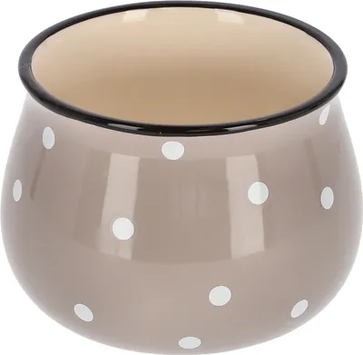 Zdjęcie produktu dla KOTARBAU® Doniczka Donica Osłonka Ceramiczna Kropki Grochy Beżowa 110 MM