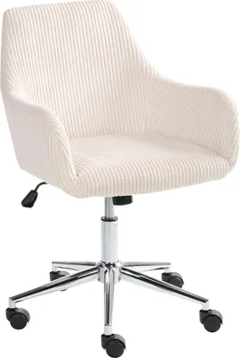 Produktbild von BELIANI Bürostuhl Cremeweiß Cord Drehbar Höhenverstellbar Modernes Design Retro Stil Schreibtischstuhl Computerstuhl für Homeoffice Büro Arbeitsplatz