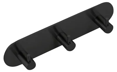 Produktbild von Selbstklebender Dreifachhaken , Schwarz matt