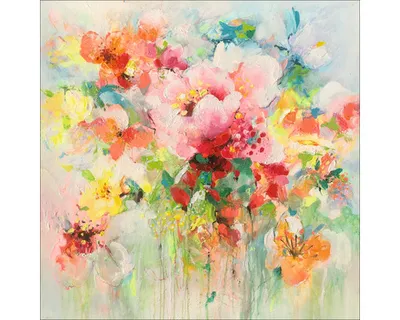 Produktbild von Glasbild Abstract Flowers II 30x30 cm