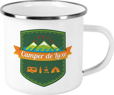 Produktbild von Emailletasse mit Motiv für Camper (Camper de Luxe)