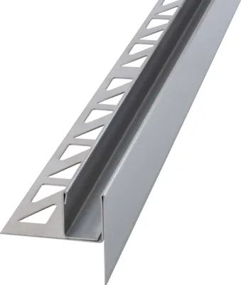 Produktbild von Dalsys Gefällekeil Dusche 120cm, Höhe 19mm, Rechts Silber U-Profil zur Glasaufnahme für ebenerdige Dusche, aus korrosionsbeständigem V2A Edelstahl