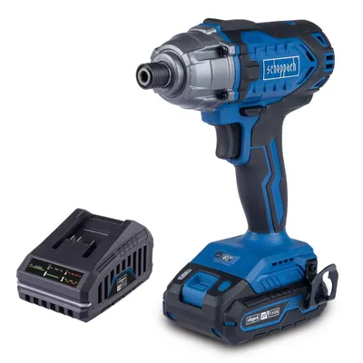 Produktbild von Scheppach Akku-Schlagschrauber C-ID180-X | Drehmoment 180Nm | Schlagzahl 3600bpm | 1/4 Zoll Aufnahme | inkl. 2Ah Akku + 2,4A Ladegerät, KI-generiertes Bild