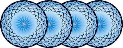 Produktbild von Lyngby Glas Teller Sorrento 4er Set, Dessertteller, Glas, Blau, 16 cm, 27796