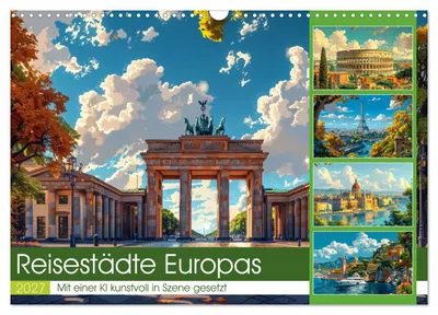 Immagine prodotto di Città turistiche d'Europa (calendario da parete 2027, formato DIN A3 orizzontale), calendario mensile CALVENDO