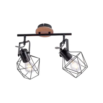 Produktbild von Deckenleuchte, Holzlampe, Spotleuchte, verstellbar, 2 flammig