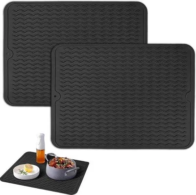 Produktbild von Silikon-Schutzmatte - hitzehärtet - 2-teiliges Set - schwarzer Lüfterschutz - 40 x 30 cm groß