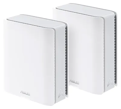 Zdjęcie produktu dla ASUS ZenWiFi BT8 (2-pack), Biały, Wewnętrzny, System siatki, Zasilanie, 548 m², Trójpasmowy (2,4 GHz / 5 GHz / 6 GHz)