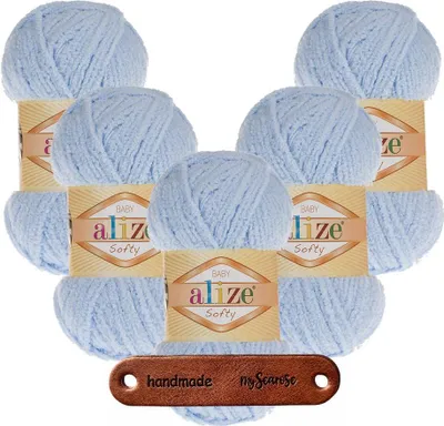 Produktbild von 5 x ALIZE Softy 183 Light Blue mit Label