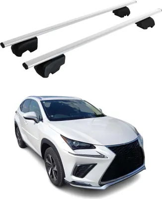 Zdjęcie produktu dla Poprzeczne relingi dachowe do Lexusa NX 2020–2021, kolor srebrny, z homologacją ABE
