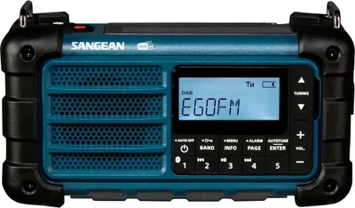 Productafbeelding van Sangean MMR-99 DAB, blauwe noodradio met handkurbel en zonne-energie
