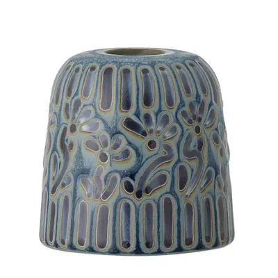 Produktbild von Bloomingville Kerzenhalter SAMSIN Blau 7x7 cm Kerzenständer Keramik