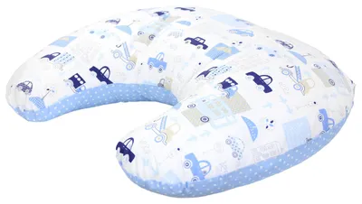 Produktbild von TupTam Baby Stillkissen Klein mit Baumwoll-Bezug, Farbe: Autos Blau