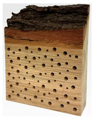 Produktbild von Wildbienenhotel Nistblock – Baumkante, Nisthilfe, Insektenhotel