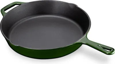 Produktbild von Navaris Grillpfanne Bratpfanne Pfanne aus Gusseisen - 30cm Gusspfanne Steakpfanne Gusseisenpfanne - Bräter für Steak Fleisch Gemüse - emailliert