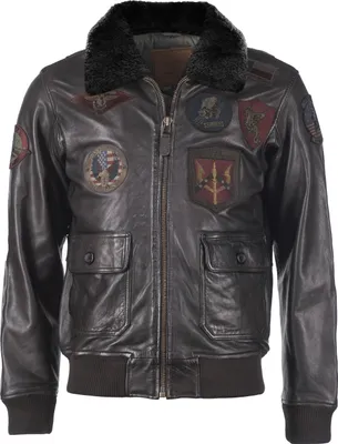 Produktbild von Top Gun Lederjacke TGJ1001 Herren brown M