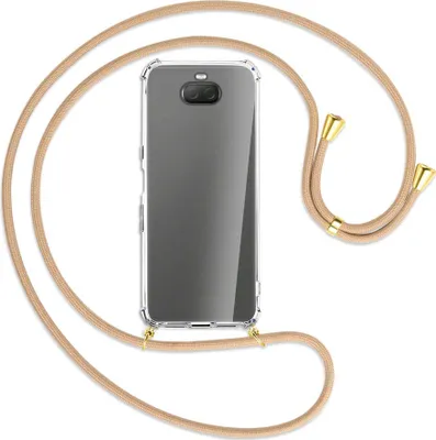 Produktbild von Handykette Backcover-Schutzhülle mit Band (Metall goldfarben) für Sony Xperia 10 Plus - beige