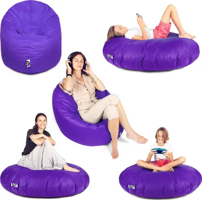 Produktbild von Sit&Joy Sitzsack 2 in 1 Sitzkissen Bodenkissen für Erwachsene & Kinder - Gaming mit Füllung Kissen Sessel BeanBag in 3 Größen und 27 Farben erhältlich mit Reißverschluss (Ø 125cm)
