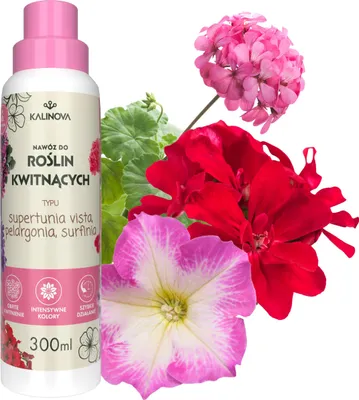 Produktbild von Flüssigdünger für blühende Pflanzen - 300 ml - für Pelargonien und Surfinien - hohe Konzentration und schnelle Wirkung