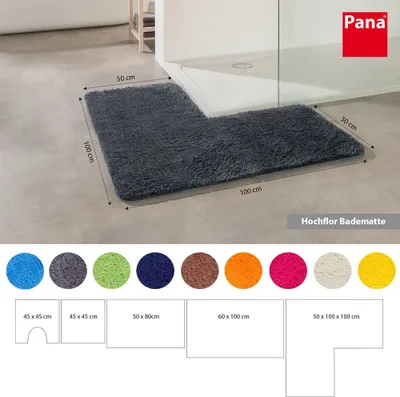 Immagine prodotto di Tappetini da bagno in microfibra morbida PANA® • diverse varianti, dimensioni: tappetino da bagno angolare 50 x 100 x 100 cm, colori: giallo