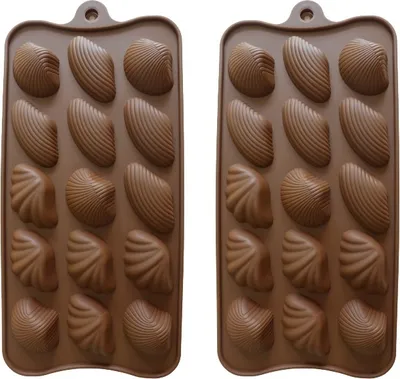 Produktbild von GKA 2 Stück Silikon Pralinenform Muscheln Schokoladenform, 3D Schokolade Pralinen Silikonform Backform 30 Mulden BPA Frei