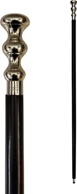 Produktbild von Facetten Spazierstock aus Holz mit silbernem Griff aus Metall