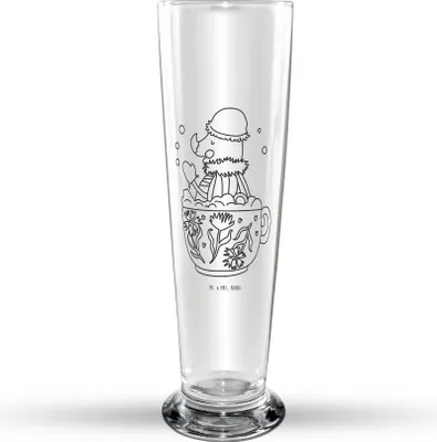 Produktbild von Mr. & Mrs. Panda Bierglas Nachtfalter Schaumbad - Transparent - Geschenk, Glasbecher, Badezimmer, Bier Glas, Bierbecher, Lustige Sprüche, Baden, Bad, Träumen, WC, Tasse